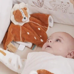 Noukie's - Babou Et Kendi - Doudou Plat Lion Marron 25 Cm