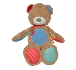 Nicotoy Long Legs Patchwork Peluche Ours Marron Bleu Rouge 40 Cm -Boutique De Poupées 30photos