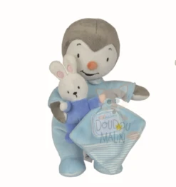 Nicotoy T'choupi Et Son Doudou Lapin - Peluche Bleu Blanc 25 Cm