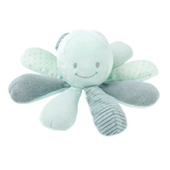 Nattou Peluche Hochet Poulpe Pieuvre Vert 25 Cm