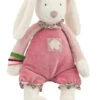Moulin Roty Myrtille & Capucine Peluche Lapin Rose Blanc 30 Cm