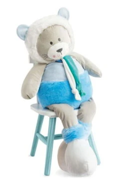 Doudou Et Compagnie - ArtikCOOL Peluche XXL Lion Bleu 80 Cm