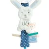 Doudou Et Compagnie Attache-sucette Lapin Blanc Bleu