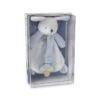 Baby'Nat - Doudou Attache-sucette Lapin Bleu En Coffret 18 Cm