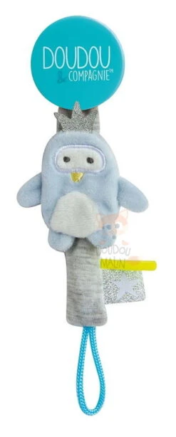 Doudou Et Compagnie Attache-sucette Pingouin Bleu