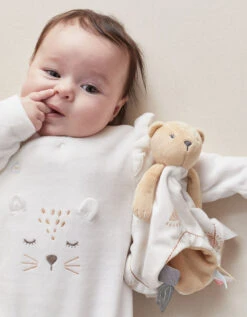 Noukie's - Babou Et Kendi - Doudou Plat Ours Beige Blanc