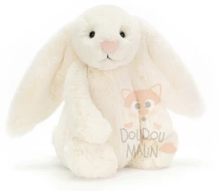 Jellycat Bashful Mini Peluche Lapin Crème Blanc 18 Cm