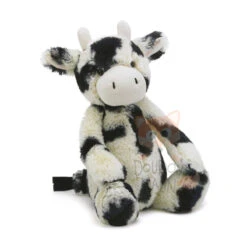 Jellycat Bashful Peluche Veau Vache Blanc Noir 30 Cm