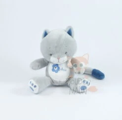 Bébisol Doudou Chat Arthur Gris Bleu