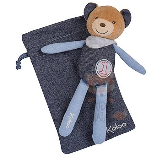 Kaloo Blue Denim Peluche Doudou Ours Bleu Avec Pochette 1 Kaloo Blue Denim Peluche Doudou Ours Bleu Avec Pochette