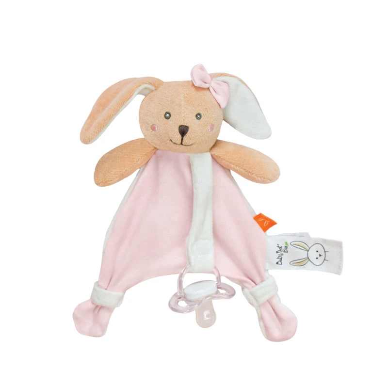 Baby'Nat - Coton BIO - Doudou Attache-sucette Lapin Rose 18 Cm 2 Baby'Nat - Coton BIO - Doudou Attache-sucette Lapin Rose 18 Cm – Image 2