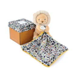 Doudou Et Compagnie - Boh'Aime - Peluche Avec Doudou Lion Jaune Vert Blanc