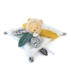 Doudou Et Compagnie - Boh'Aime - Doudou Plat Pétale Lion Jaune Vert Blanc 27 Cm -Boutique De Poupées bohaime2020plat20petale20lion20jaune20vert20blanc202720cm 1