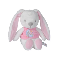 Nicotoy - Bonne Nuit - Peluche Lapin Rose 30 Cm