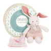 Doudou Et Compagnie - Botanic - Peluche Avec Doudou BIO Lapin Rose 22 Cm