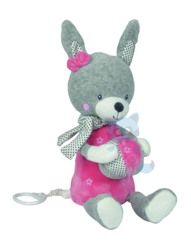 Tex Bubble Gum Boîte à Musique Lapin Gris Rose 1 Tex Bubble Gum Boîte à Musique Lapin Gris Rose