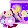 Doudou Et Compagnie Collection Chouette ça Brille Hochet Lapin Rose Blanc étoile