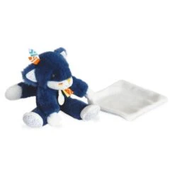 Doudou Et Compagnie - Tiwipi - Doudou Mouchoir Loup Bleu 20 Cm -Boutique De Poupées dc3632