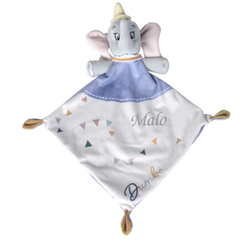 Disney - Dumbo L'éléphant - Doudou Plat Bleu Blanc 25 Cm 1 Disney - Dumbo L'éléphant - Doudou Plat Bleu Blanc 25 Cm
