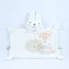Nicotoy Etiquette Doudou Plat Lapin Blanc Beige
