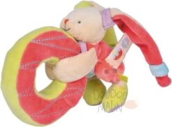 Gourmandise Hochet Lapin Rose Violet Vert