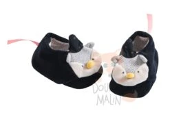 Moulin Roty Il était Une Fois Chaussons Hibou Noir 0-6 Mois