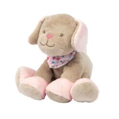 Nattou Iris & Lali Mini Peluche Hochet Chien Beige Rose 15 Cm