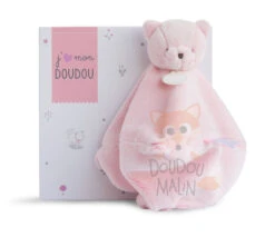 Doudou Et Compagnie J'aime Mon Doudou Doudou Plat Chat Rose