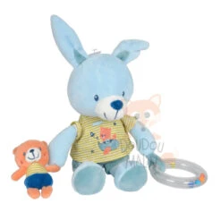 Pommette Jouet D'éveil Lapin Bleu Orange