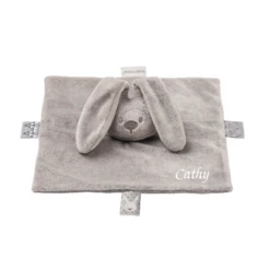 Nattou Lapidou Doudou Plat Lapin Gris 20 Cm