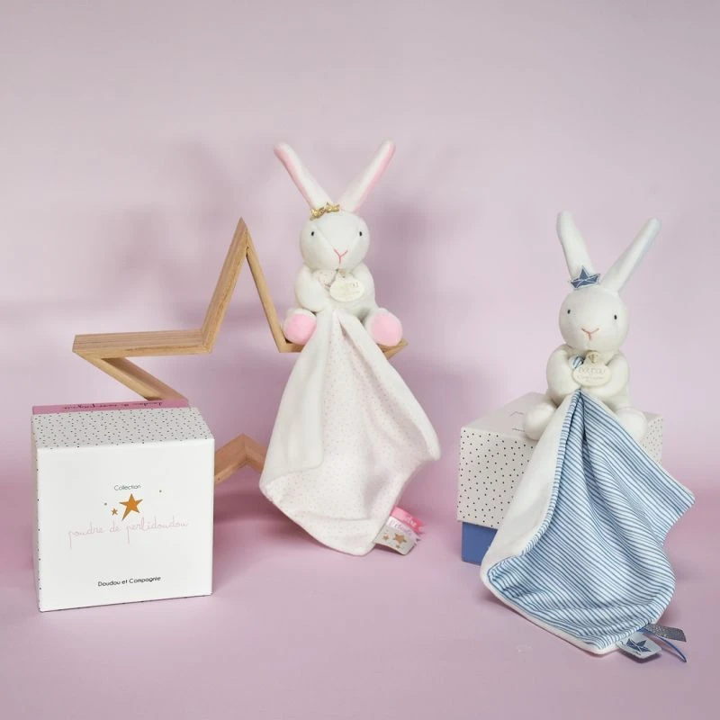 Doudou Et Compagnie - Lapin Matelot Bleu - Doudou Mouchoir Blanc 3 Doudou Et Compagnie - Lapin Matelot Bleu - Doudou Mouchoir Blanc – Image 3