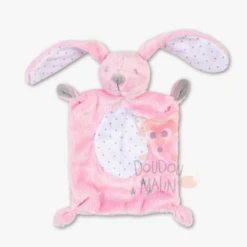 Nicotoy Doudou Lapin Rose Blanc Gris étoile