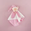 Baby'Nat - Layette - Doudou Plat Ours Blanc Rose 25 Cm