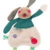 Moulin Roty Les Jolis Pas Beaux Doudou Plat Lapin Beige Vert