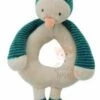 Moulin Roty Collection Les Loupiots Doudou Hochet Anneau Julien Le Pingouin Beige Bleu