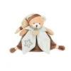 Baby'Nat - Les Lumilunes - Doudou Plat Ours Marron Blanc étoile 22 Cm