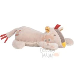Moulin Roty Collection Les Papoums Hochet Doudou Lion Lionceau Beige