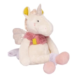 Galipette Lilou & Perlin Peluche Hochet Licorne Rose Beige