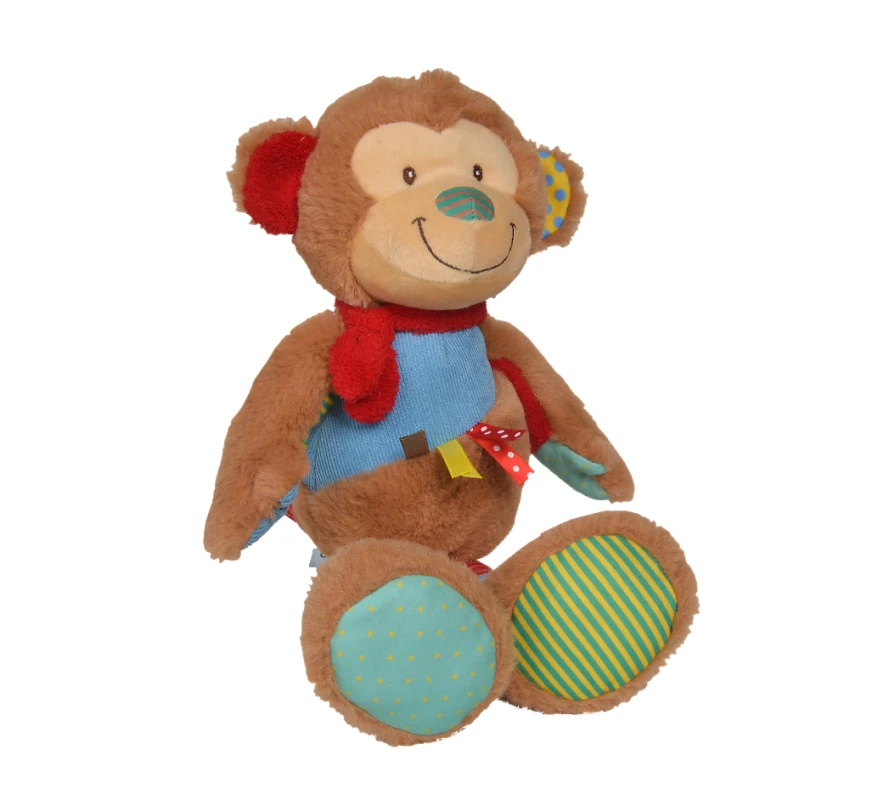 Nicotoy Long Legs Patchwork Peluche Singe Marron Bleu Rouge 40 Cm 1 Nicotoy Long Legs Patchwork Peluche Singe Marron Bleu Rouge 40 Cm