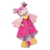 Lou La Chouette Doudou Plat Rose Violet