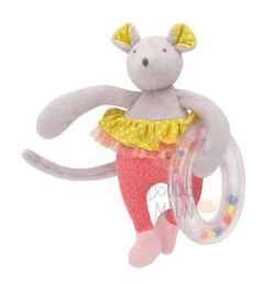 Moulin Roty Collection Mademoiselle Et Ribambelle Hochet Anneau Bille Souris Rose