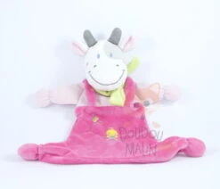 Nicotoy Marguerite & Sidoux Doudou Plat Rose Vert Poussin