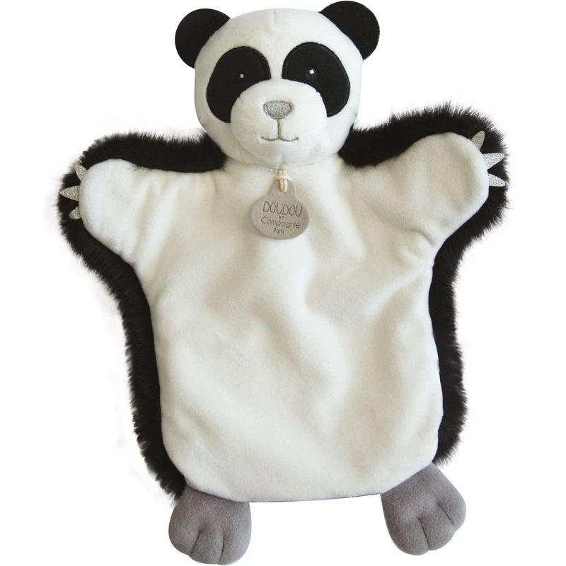 Doudou Et Compagnie - Marionnette Panda Blanc Noir 25 Cm 1 Doudou Et Compagnie - Marionnette Panda Blanc Noir 25 Cm