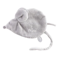 Dimpel - Maude La Souris - Doudou Attache-sucette Gris 25 Cm