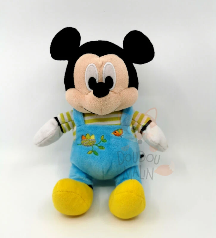 Disney - Mickey La Souris - Peluche Salopette Bleu Oiseau 25 Cm 1 Disney - Mickey La Souris - Peluche Salopette Bleu Oiseau 25 Cm