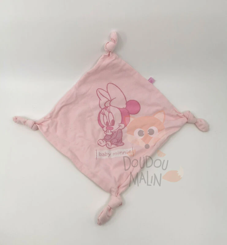 Disney - Minnie La Souris - Doudou Plat Baby Minnie Rose Coton 10 Cm 1 Disney - Minnie La Souris - Doudou Plat Baby Minnie Rose Coton 10 Cm