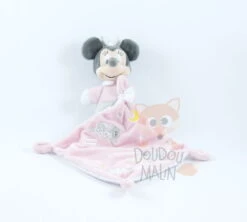 Disney Minnie La Souris Doudou Mouchoir Rose Blanc Mouton