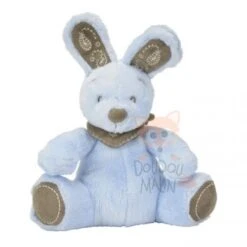 Nicotoy Collection Mon Ami Teddy Doudou Lapin Bleu Bandana Assis
