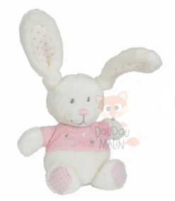 Tex Mon Ange Mini Peluche Lapin Blanc Rose 15 Cm