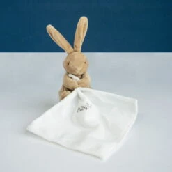 Baby'Nat Doudou Mouchoir Lapin Marron Clair